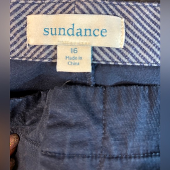Sundance Wide Leg Sailor Pants Navy Blue Size 16 Button Front Cotton Blend - Picture 6 of 6